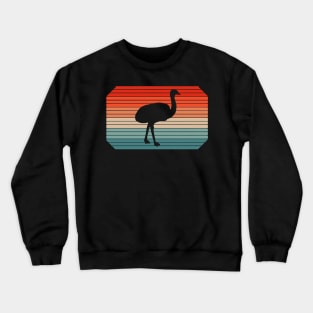 Retro emu motif story flightless bird animals rhea Crewneck Sweatshirt